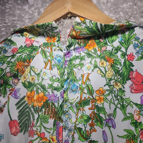 Vintage Concept Swirl 70s Bonwit Teller Floral Maxi Dress back Zip Read - Picture 7 of 16